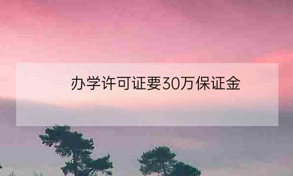 办学许可证要30万保证金,培训学校最低注册资金-全优教育