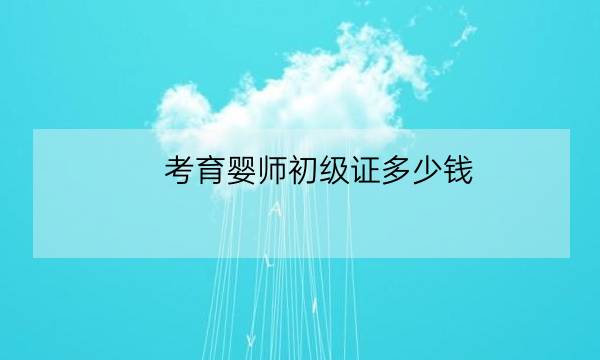 考育婴师初级证多少钱,什么时候考初级会计证-全优教育